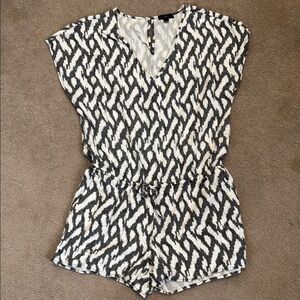 J. Crew Black and White Patterned Romper